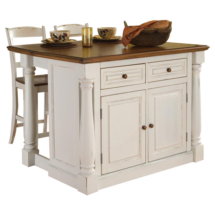 August Grove® Larchwood 48'' Kitchen Island Set & Reviews Wayfair